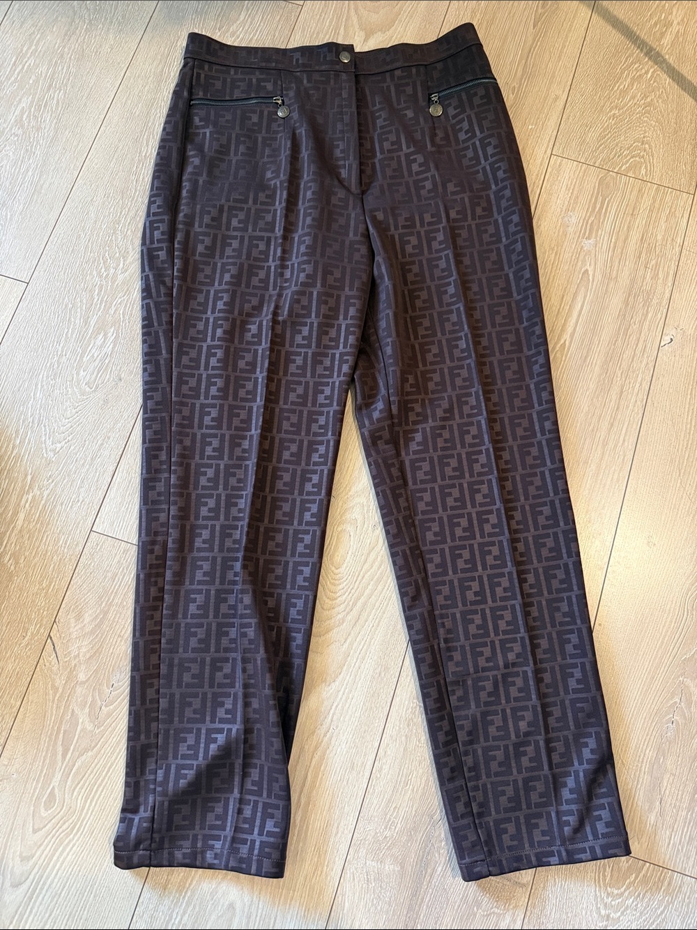 Vintage Fendi Brown Zucca Monogram Pant